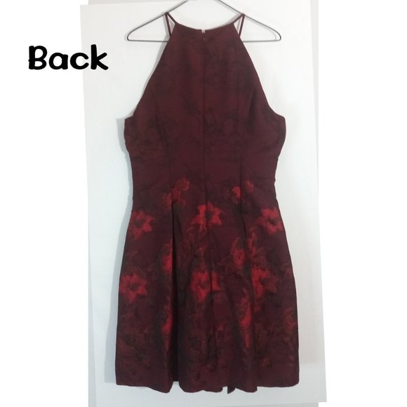 NWT White House Black Market Floral Jacquard Fit & Flare Dress Fully Lined Sz 12 - Picture 3 of 5